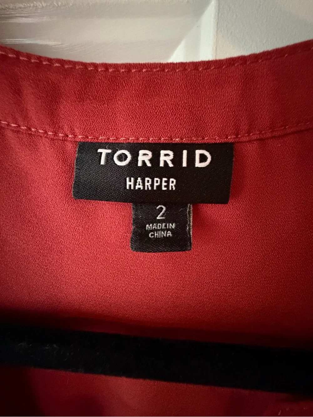 torrid Coral Rust orange/ red V-Neck Utility Blouse - Picture 5 of 5